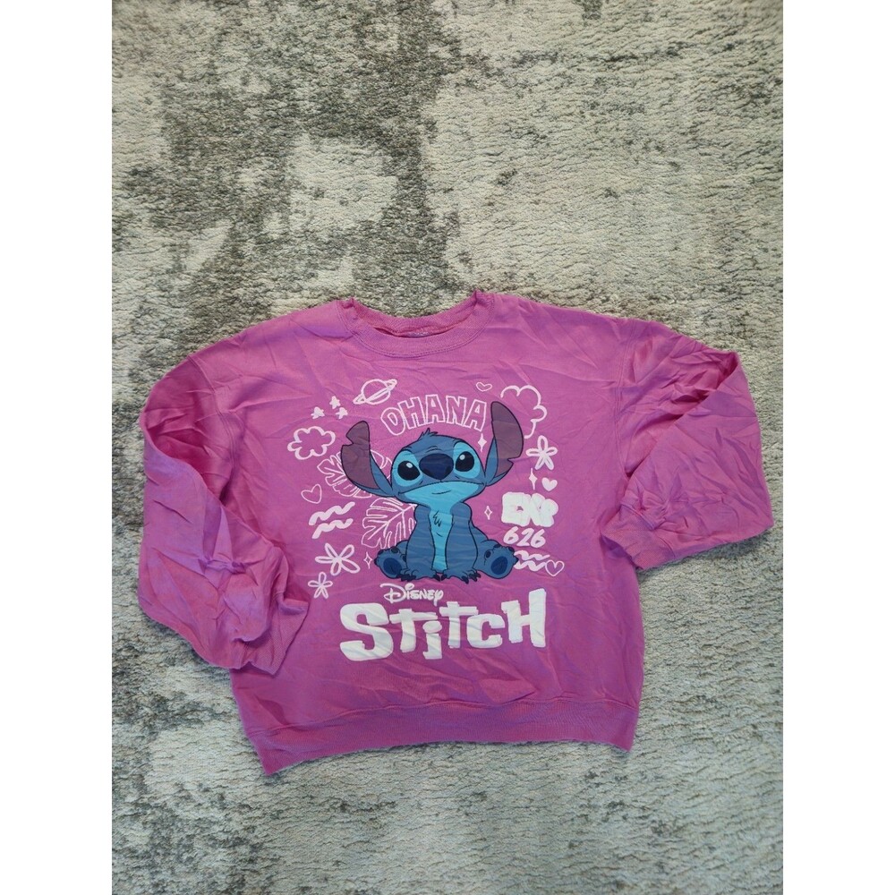 Disney Crewneck Sweatshirt Women's XL Pink Lilo Stitch graphic